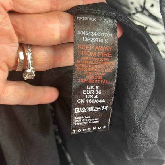 Perfect Topshop Dobby Shirred Waist Blouse in Black 4 - Picture 11 of 12